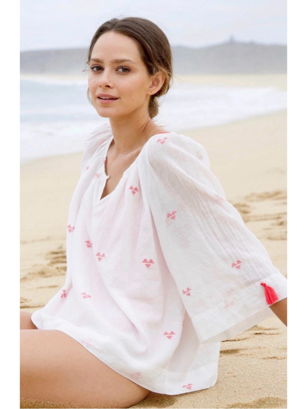 Women’s White Gauze Beach Tunic